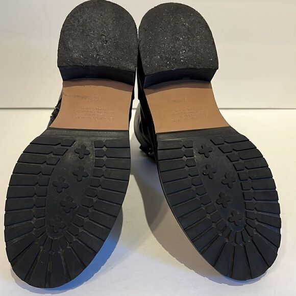 Napoleoni Black Leather Combat Moto Boots Size 37 - Picture 10 of 15